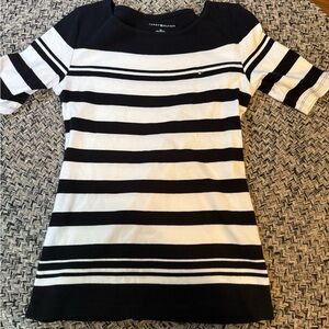 Tommy Hilfiger Black and White Striped Tee